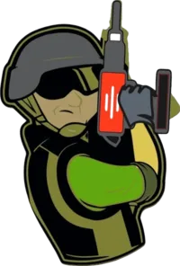 The Tyre Soldier soldier mascot logo